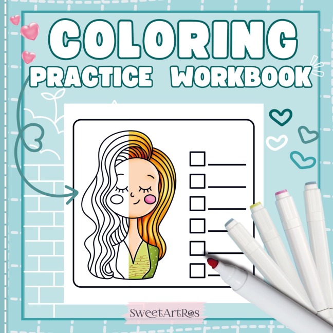 Coloring Practice Workbook: Blank Layouts to Fill with Favorite Color Combos, Patterns, and Textures - Ideal for Tracking Tutorials and Creating Your Personal Coloring Guide!