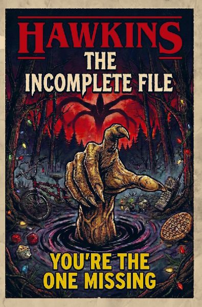 Hawkins. The Incomplete File: You are the One Missing. Stranger Things Book. Stranger Things Merchandising. Stranger Things gifts
