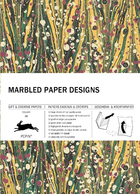 Marbled Paper Designs: Gift & Creative Paper Book Vol. 102