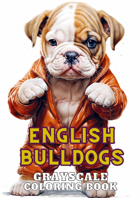English Bulldogs: Grayscale Coloring Book
