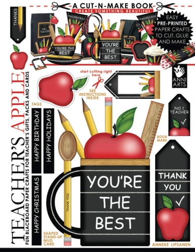Teacher's Apple Cut-N-Make Book Fun Blackboard Paper Crafts for Teacher's Gifts, Packs and Cards