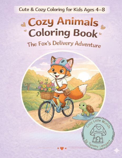 Cozy Animals Coloring Book: The Foxs Delivery Adventure