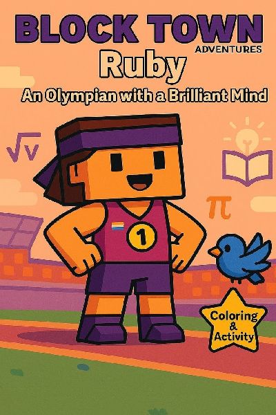 Ruby An Olympian with a Brilliant Mind: Coloring, Activity& comic book for kids - Fun coloring book | Maze, Puzzles, Sharpens thinking - Games and adventures- Fun mind challenges for kids
