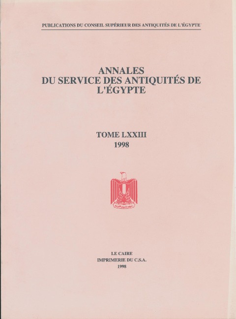 Annales Du Service Des Antiquités de lEgypte: Vol. 73