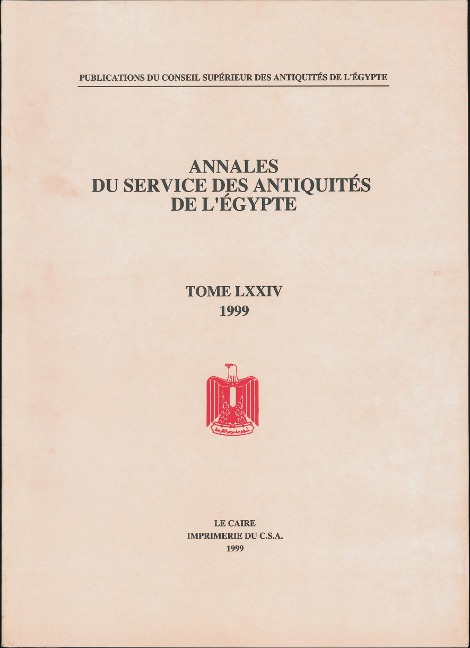 Annales Du Service Des Antiquités de lEgypte: Vol. 74
