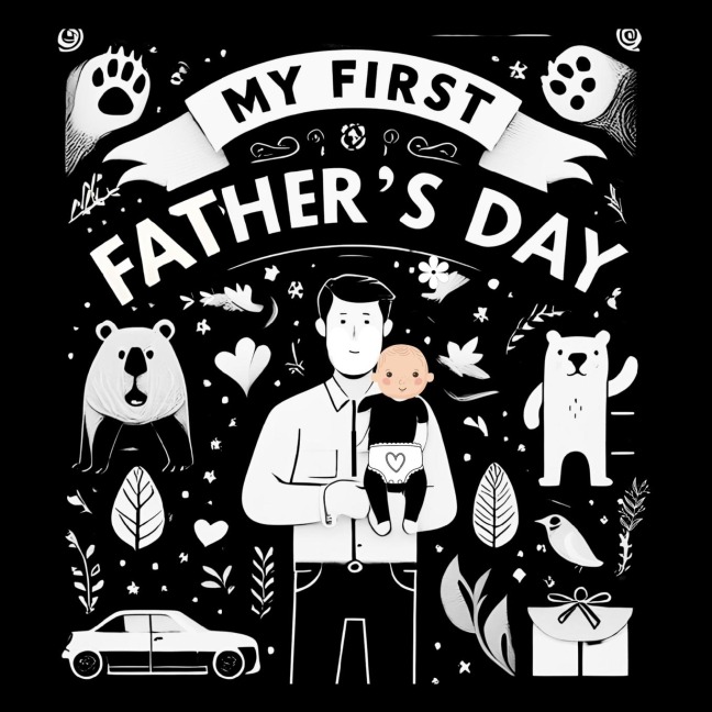 High Contrast Baby Book - Fathers Day: My First Fathers Day For Newborn, Babies, Infants High Contrast Baby Book of Family days Black and White Baby Book