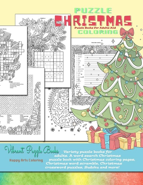 CHRISTMAS puzzle books for adults and coloring. Variety puzzle books for adults. A word search Christmas puzzle book with Christmas coloring pages, Christmas word scramble, Christmas crossword puzzles, Sudoku and more!: Christmas coloring books for adult