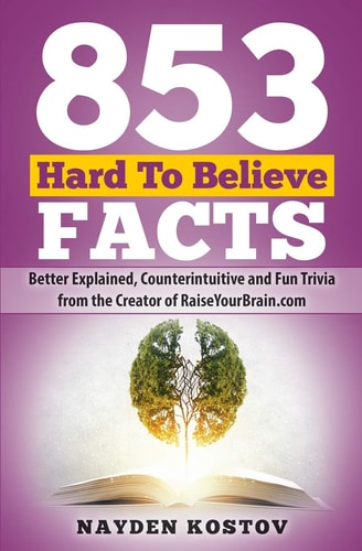 853 Hard To Believe Facts Better Explained, Counterintuitive and Fun Trivia from the Creator of RaiseYourBrain.com