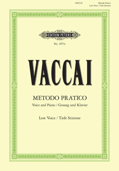 Metodo Pratico di Canto Italiano: Tiefe Singstimme / (für Gesang und Klavier)