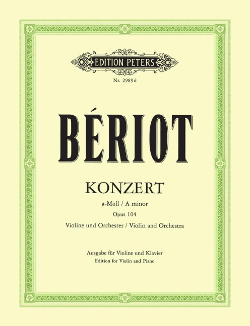 Konzert für Violine und Orchester Nr. 9 a-Moll op. 104: Klavierauszug