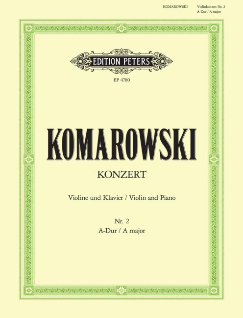 Konzert Nr. 2 A-Dur: Ausgabe für Violine und Klavier