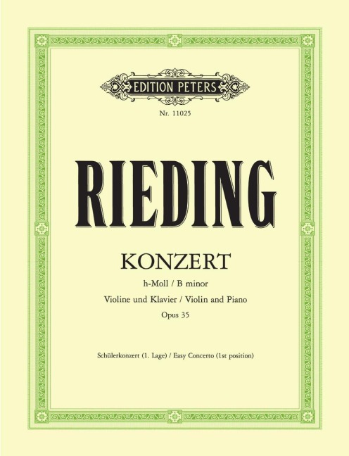 Konzert h-Moll op. 35: Schülerkonzert 1. Lage / für Violine und Klavier