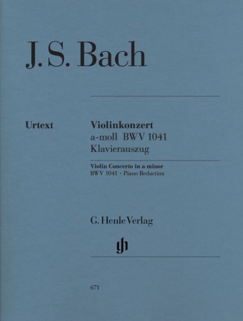 Konzert für Violine und Orchester a-moll BWV 1041: Instrumentation: Violin and Piano, Violin Concertos