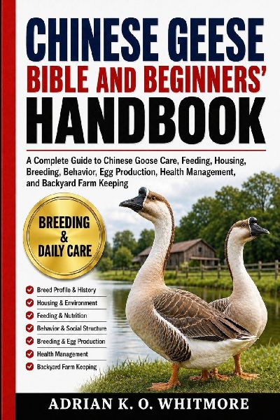 CHINESE GEESE BIBLE AND BEGINNERS' HANDBOOK: A Complete Guide to Chinese Goose Care, Feeding, Housing, Breeding, Behavior, Egg Production, Health Management, and Backyard Farm Keeping