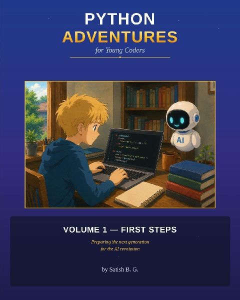 Python Adventures for Young Coders: Volume 1 - First Steps: 50 Illustrated Lessons in Python for Kids 8 to 12