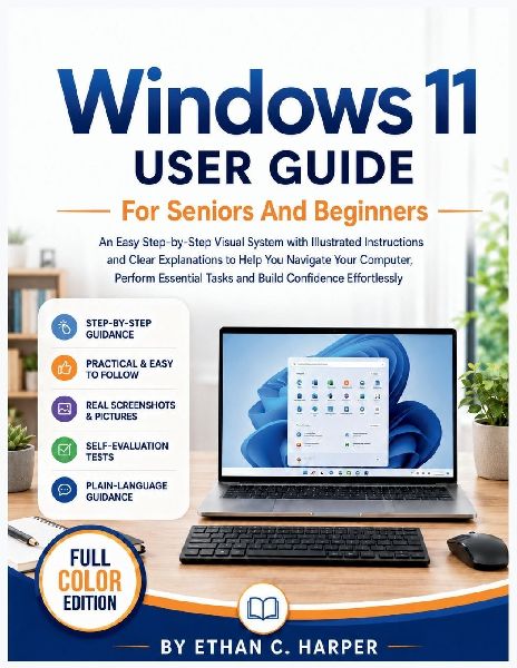 WINDOWS 11 USER GUIDE FOR SENIORS AND BEGINNERS: An Easy Step-by-Step Visual System with Illustrated Instructions and Clear Explanations to Help You Navigate Your Computer, Perform Essential Tasks