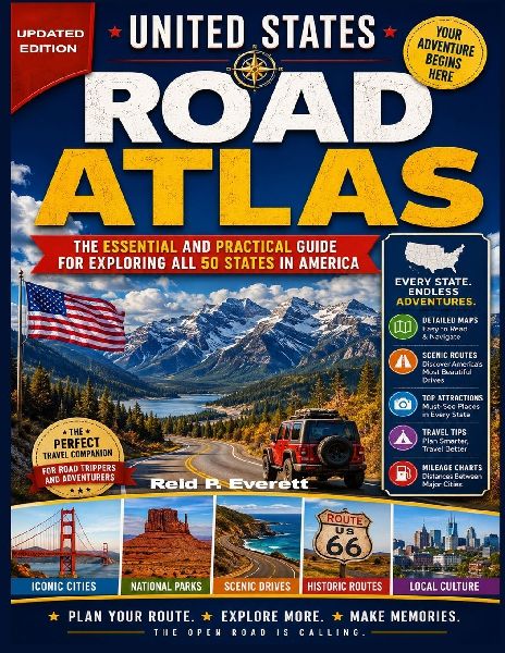 United States Road Atlas: The Essential and Practical Guide for Exploring All 50 States in America.