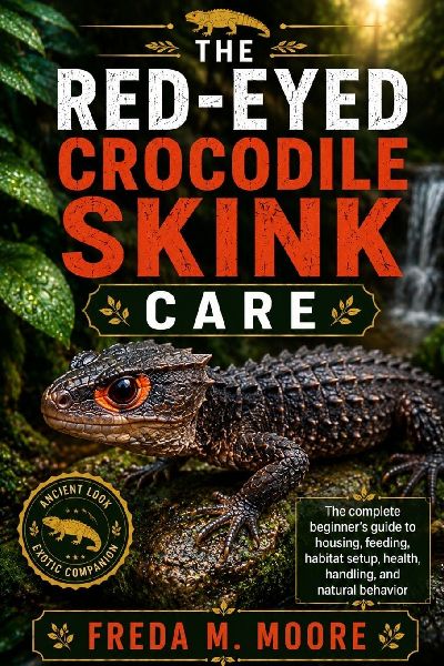 THE RED-EYED CROCODILE SKINK CARE: The complete beginner's guide to housing, feeding, habitat setup, health, handling, and natural behavior