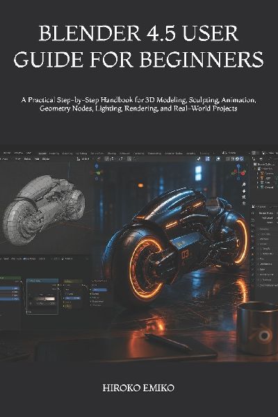 BLENDER 4.5 USER GUIDE FOR BEGINNERS: A Practical Step-by-Step Handbook for 3D Modeling, Sculpting, Animation, Geometry Nodes, Lighting, Rendering, and Real-World Projects