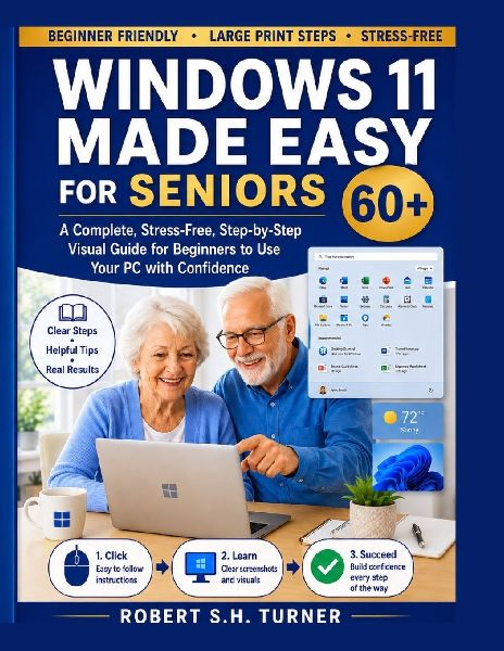 WINDOWS 11 MADE EASY FOR SENIORS 60+: A Complete, Stress-Free, Step-by-Step Visual Guide for Beginners to Use Your PC with Confidence