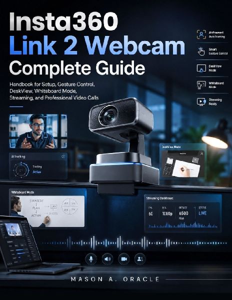 Insta360 Link 2 Webcam Complete Guide: Handbook for Setup, Gesture Control, DeskView, Whiteboard Mode, Streaming, and Professional Video Calls