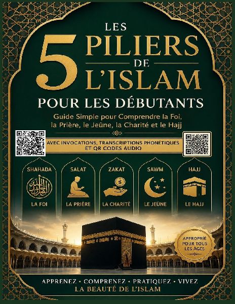 Les Cinq Piliers de l'Islam pour les Débutants: Un guide simple étape par étape pour comprendre la foi, la prière (Salat), la Zakat, le jeûne du Ramadan et le Hajj - avec des QR codes audio
