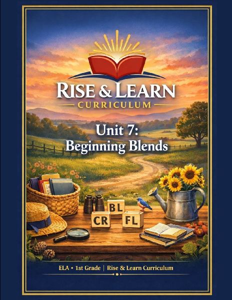 Rise & Learn Curriculum: Unit 7 - Beginning Blends (Units 7-12 Blends & Digraphs Series): 1st Grade Phonics Curriculum ¿ L¿Blends Practice ¿ Reading, Writing, Fluency & Mastery Worksheets