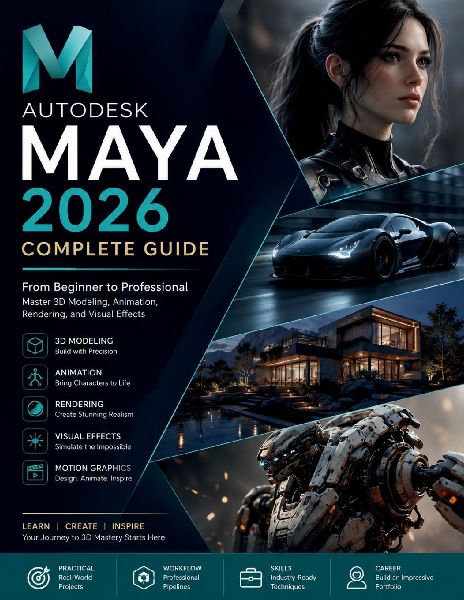 Autodesk Maya 2026 for Absolute Beginners: A Step-by-Step Handbook for Learning Modern 3D Design and Animation from Scratch