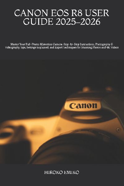 CANON EOS R8 USER GUIDE  2025-2026: Master Your Full-Frame Mirrorless Camera: Step-by-Step Instructions, Photography & Videography Tips, Settings Explained, and Expert Techniques for Stunning Photos and 4K Videos
