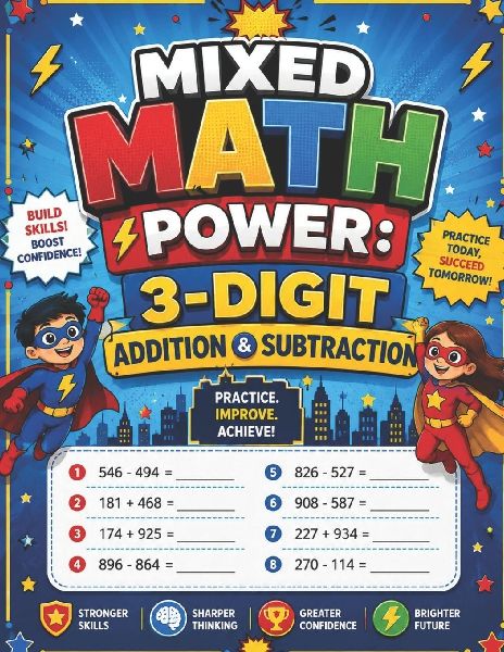 Mixed Math Power: 3¿Digit Addition & Subtraction: Confidence¿Building Horizontal Practice