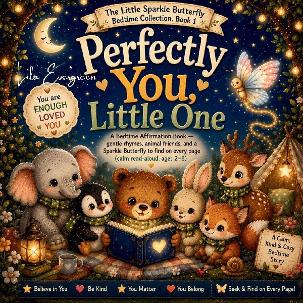 Perfectly You, Little One: A Bedtime Affirmation Book - gentle rhymes, animal friends, and a  Sparkle Butterfly to find on every page (calm read-aloud, ages 2-6)