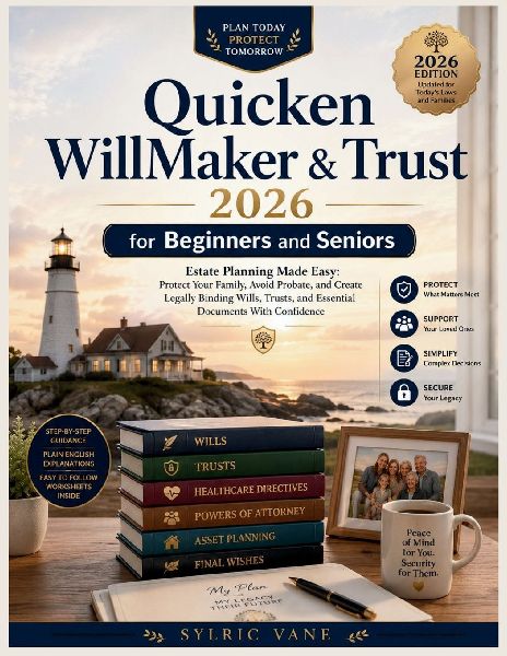 QUICKEN WILLMAKER  & TRUST 2026  FOR BEGINNERS AND SENIORS: Estate Planning Made Easy: Protect Your Family, Avoid Probate, and Create Legally Binding Wills, Trusts, and Essential Documents