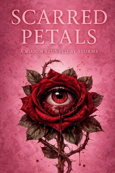 Scarred Petals: A Bloom Stunted by Storms