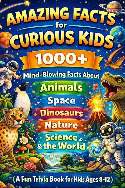 Amazing Facts for Curious Kids: 1000+ Mind-Blowing Facts About Animals, Space, Dinosaurs, Nature, Science & the World (A Fun Trivia Book for Kids Ages 8-12)