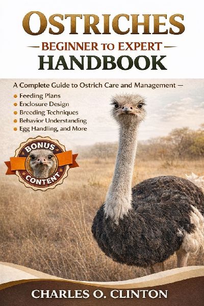 OSTRICHES BEGINNER TO EXPERT HANDBOOK: A Complete Guide to Ostrich Care and Management - Feeding Plans, Enclosure Design, Breeding Techniques, Behavior Understanding, Egg Handling, and More.