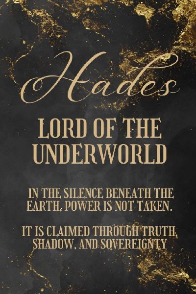 Hades: Lord of the Underworld:  In the silence beneath the earth, power is not taken, it is claimed through truth, shadow, and sovereignty.