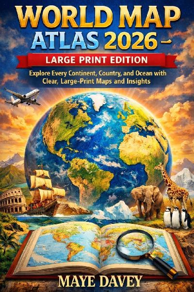 WORLD MAP ATLAS 2026 - LARGE PRINT EDITION: Explore Every Continent, Country, and Ocean with Clear, Large-Print Maps and Insights