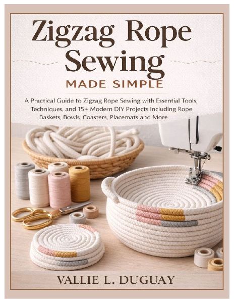 Zigzag Rope Sewing Made Simple: A Practical Guide to Zigzag Rope Sewing with Essential Tools, Techniques and 15+ Modern DIY Projects Including Rope Baskets, Bowls, Coasters, Placemats, Totebag & More
