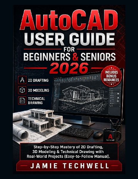 Autocad User Guide For Beginners & Seniors 2026: Step-by-Step Mastery of 2D Drafting, 3D Modeling & Technical Drawing with Real-World Projects (Easy-to-Follow Manual).