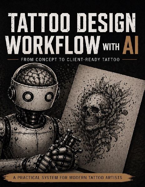 Tattoo Design Workflow with AI: A Professional System for Creating Tattoo Designs - From Concept and Prompt to Stencil and Body Visualization