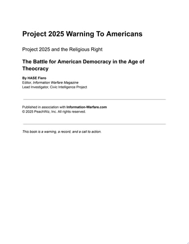 Project 2025 Warning To Americans The Battle for American Democracy in the Age of Theocracy