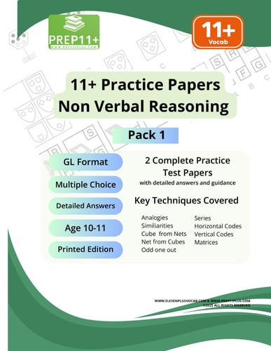 11+ GL Practice Papers - Non-Verbal Reasoning (NVR) - Pack 1 Printed Edition