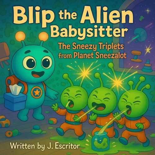 Blip The Alien Babysitter -The Sneezy Triplets From The Planet Sneezalot A Slippery, Sneezy, Hilarious Babysitting Adventure!" A Galactic Rhyming Story For Children 3 to 8