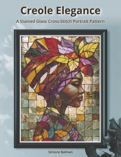 Creole Elegance A Stained-Glass Cross-Stitch Portrait Pattern