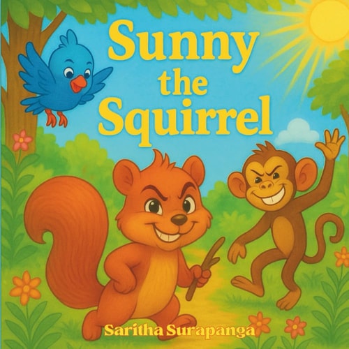 Sunny The Squirrel The Summer Action & Adventure Book for Kids, Fully Illustrated Birds, Squirrels, Monkeys, Reptiles.
