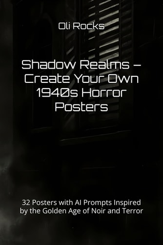 Shadow Realms - Create Your Own 1940s Horror Posters 32 Posters with AI Prompts Inspired by the Golden Age of Noir and Terror