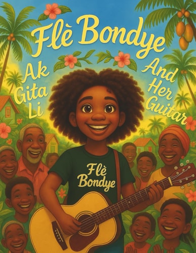 Flè Bondye Ak Gita Li / And Her Guitar - Bilingual Illustration Book: A Children's Book in Creole and English - Yon Liv Pou Timoun an Kreyòl Ak an Anglè