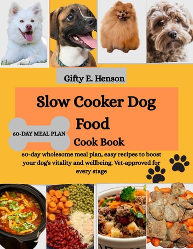 Slow Cooker Dog Food Cook Book 60 Day Wholesome Meal Plan, Easy Recipes to Boost Your Dog's Vitality and Wellbeing. Vet-approved for Every Stage