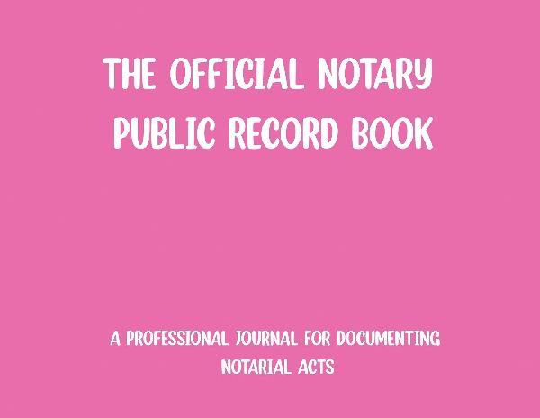 The Official Notary Public Record Book-Pink