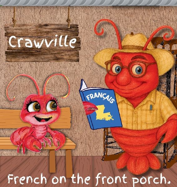 Crawville, French on the front porch.: French lessons on the front porch.